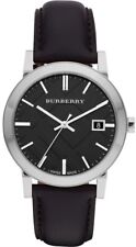 Burberry The City relógio pulseira de couro preto mostrador preto BU9009 RRP$500 PPO212 comprar usado  Enviando para Brazil