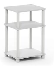 Just Turn-N-Tube Open Storage Nightstand, 1 Pack, 3-Tier, White/White, used for sale  Shipping to South Africa