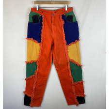 Jeans vintage anos 90 máquina multicolorido patchwork perna cônica tamanho 36 x 31 hip hop  comprar usado  Enviando para Brazil