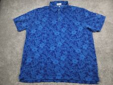 Camisa polo masculina macia Peter Millar Crown XL azul floral Kiawah Ocean Course, usado comprar usado  Enviando para Brazil
