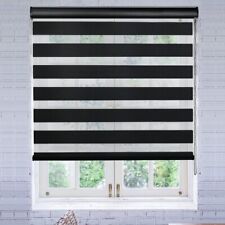 Zebra Roller Blinds Day and Night Dual Layer Window Shades Black, 58 x 183cm for sale  Shipping to South Africa