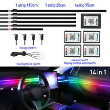 Iluminación ambiental de coche iluminación interior acrílico RGB LED música sincronización aplicación control, usado segunda mano  Embacar hacia Argentina