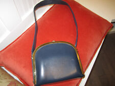 Bolsa de couro vintage Dofan marinha francesa, bolsa de ombro, ferragens de latão, década de 1960 comprar usado  Enviando para Brazil