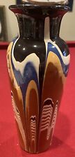 Vtg Bulgarian Pottery 9.5” Vase Drip Glaze Trojan Ceramics Swirled Design for sale  Shipping to South Africa