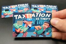 Etiqueta de capa decalque cartão de débito de crédito "TAXATION IS THEFT", usado comprar usado  Enviando para Brazil