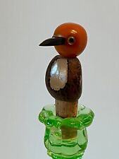 VINTAGE BAKELITE BIRD with GLASS EYES TAGUA CARVED NUT WINE or BOTTLE STOPPER for sale  Shipping to South Africa