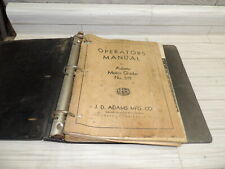 JD Adams 512 Motor Grader Operators Manual & 511 Parts List in a Binder, RARE for sale  Shipping to South Africa