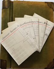 Páginas de contabilidad vintage francesas XL de la década de 1880 x 2 - Diario basura artesanal en papel segunda mano  Embacar hacia Argentina