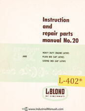 Leblond 25” and 32”, Lathe instructions and Parts Manual 1955, used for sale  Shipping to Canada