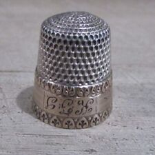 Antique Goldsmith Stern Sterling Silver & 10k Gold Sewing Thimble Monogrammed for sale  Columbia