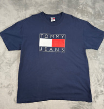 Camiseta Vintage Anos 90 Tommy Hilfiger Logotipo Bandeira Grande G Feita Nos EUA Desbotada Desbotada, usado comprar usado  Enviando para Brazil