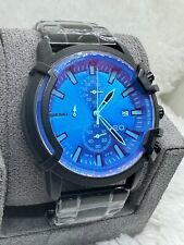 Diesel "ONLY THE BRAVE" Blue Dial Chronograph Quartz 5 Bar Men's Wrist Watch for sale  Shipping to South Africa