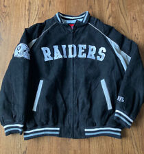 Vintage NFL Raiders Suede Leather Varsity Jacket XXL for sale  Madera