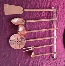 Set of 6  Copper Utensils Plus Hanging Bar  for sale  Shipping to South Africa