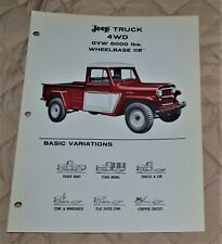 VTG 1963 Willys Jeep Truck Especificações / Folha de Referência Variações Básicas comprar usado  Enviando para Brazil