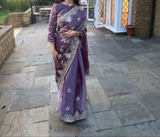 Purple glitter saree for sale  LONDON