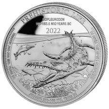 Silver Coin 1oz 999 Silver Congo Prehistoric Life Liopleurodon (8th) 2022 ST myynnissä  Leverans till Finland