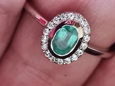 Silver emerald ring for sale  BIRMINGHAM