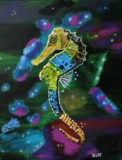 Original Acrylic Painting On Canvas - Seahorse - 11" x 14" for sale  Shipping to Canada