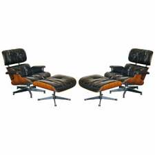 PAR RESTAURADO DE POLTRONAS LOUNGE 1960 HERMAN MILLER No1 ROSEWOOD EAMES PUFES comprar usado  Enviando para Brazil