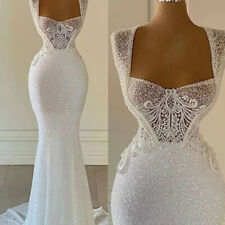 Chic Sparkly Sequins Mermaid Wedding Dresses Bridal Gown Floor Length for sale  Shipping to South Africa