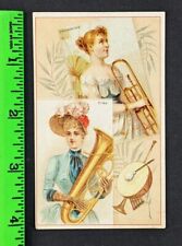 Cartão de tabaco vintage 1888 trombone tuba instrumentos musicais Dukes N121, usado comprar usado  Enviando para Brazil