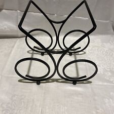 Table Top Black Wrought Iron 3 Bottle Wine Rack for sale  Shipping to South Africa