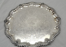 Continental Sheffield Silverplate Co. 13.5" Tray Engraved 1956 Shawnee Co Club for sale  Shipping to South Africa