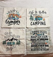 Conjunto de 4 capas de travesseiro campista acampamento feliz 20x20 NOVO EM FOLHA comprar usado  Enviando para Brazil