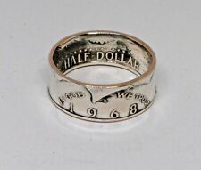 JFK HALF DOLLAR SILVER COIN RING   1965-1966-1967-1968-1969 SIZES 7-14 for sale  Shipping to South Africa