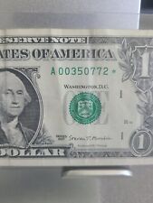 2017 * Erro de substituição Star Note nota de US$ 1 dólar número baixo A 00350772* comprar usado  Enviando para Brazil