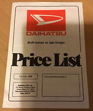 Daihatsu price list for sale  NOTTINGHAM