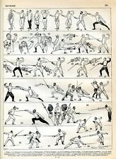 Fencing ....antique print...la d'occasion  Saint-Cyprien