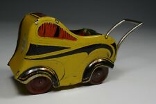 Vintage Tin Toy Baby Pram Futurist Art Deco Futuristic Stroller Italy 1930 for sale  Shipping to South Africa