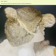 Chapéu de pele de coelho real pele completa pele Ushanka chapéu caçador balde boné de esqui com berloque de orelha comprar usado  Enviando para Brazil