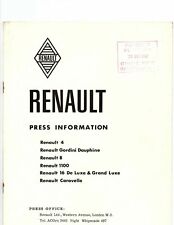 Renault press info.1967 for sale  DONCASTER