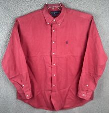 Usado, Camisa masculina Ralph Lauren extra grande vermelha Blake linho seda botão manga longa comprar usado  Enviando para Brazil