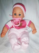 Boneca menina vinil bebê careca olhos azuis vestida com chupeta magnética comprar usado  Enviando para Brazil