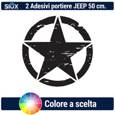 2 Adesivi decal stella militare consumata per JEEP Renegade, Wrangler 50 cm. usato  Pomezia