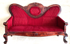 vintage red velvet sofa for sale  Topeka
