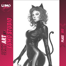 Mulher-Gato (09"x12") por Enay Farias - Arte em quadrinhos original Lumo Studio comprar usado  Brasil 