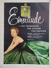 1952 Coty Emeraude Fragancia Colonia Verde Sophie Original Dress Vintage Anuncio segunda mano  Embacar hacia Argentina