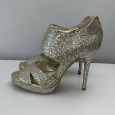 Used, SOFIA by SOFIA VERGARA Gold Tipsy 5" Peep Toe Stiletto Heels Size 10 for sale  Shipping to South Africa