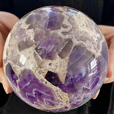 Bola de curación esfera de cuarzo amatista púrpura de ensueño de alta calidad rara de 3,09 lb segunda mano  Embacar hacia Mexico
