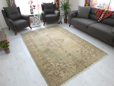 Usado, Tapete turco vintage marrom desbotado para sala de estar, 5,8x8,7 pés, tapete antigo feito à mão, comprar usado  Enviando para Brazil