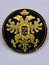 Broche vintage damasceno cabeça dupla crista águia fecho trompete tom preto dourado comprar usado  Enviando para Brazil