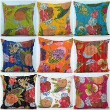 Jaipur Multi Color Bohemian Decorative Handmade Kantha over floral Cushion Cover for sale  Shipping to South Africa