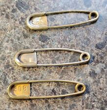 Vintage Industrial Large Military Brass Laundry Safety Pins Lot of 3 for sale  Shipping to South Africa