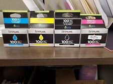 Lot 4 Lexmark 100XL Black Yellow Cyan Magenta Ink Cartridges OEM NEW IN BOX for sale  Shipping to South Africa