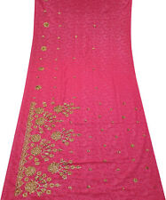 Vestido textil floral rosa sari indio vintage Georgette Diy Sari SI22803, usado comprar usado  Enviando para Brazil